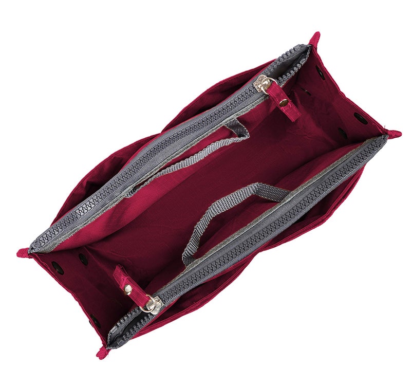 Vercord Updated Purse Handbag Organizer Insert Liner Bag in Bag 13 Pockets Burgundy Large - Image 3